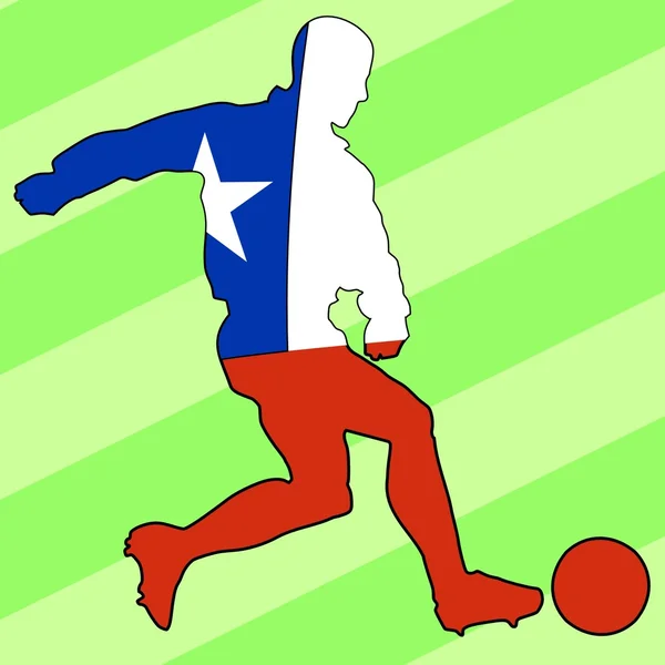 Fotbalist în culori naționale — Vector de stoc