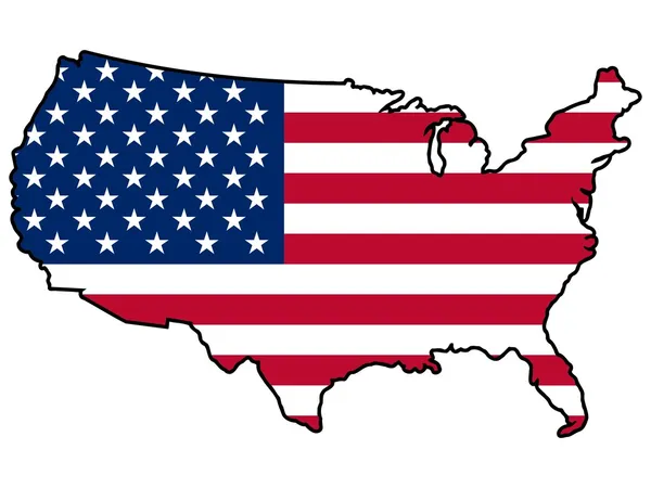 Bandeira no mapa de um país —  Vetores de Stock