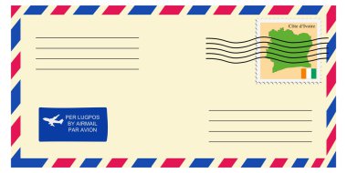 Letter with stamp clipart