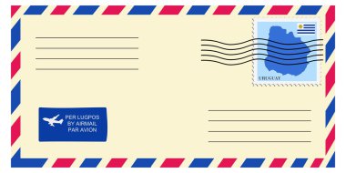 Letter with stamp clipart