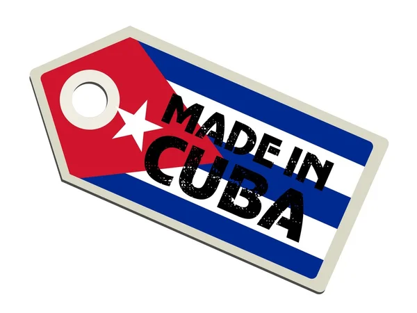 Etiqueta Hecho en Cuba — Vector de stock