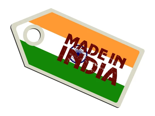 Etichetta Made in India — Vettoriale Stock
