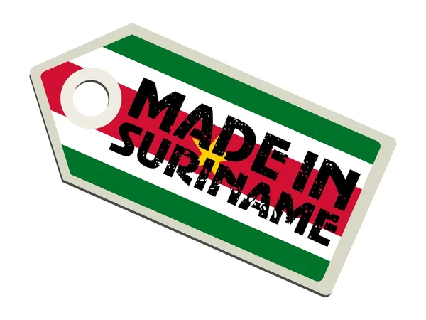 Étiquette fabriquée au Suriname — Image vectorielle