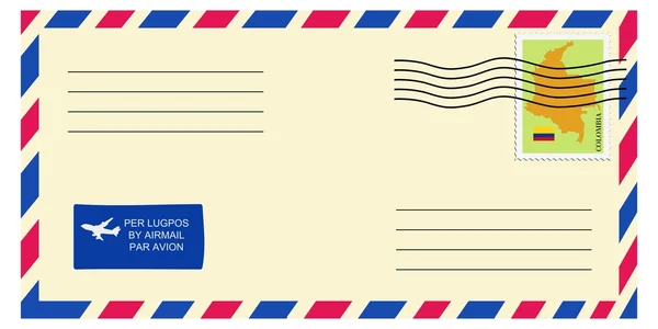 一枚邮票的信 — 图库矢量图片