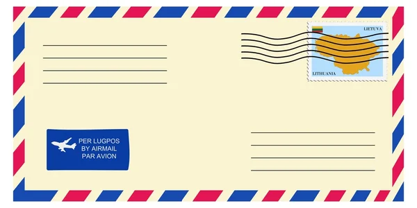 Brief mit Briefmarke — Stockvektor