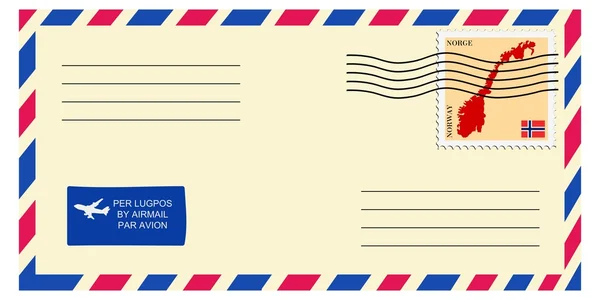 一枚邮票的信 — 图库矢量图片