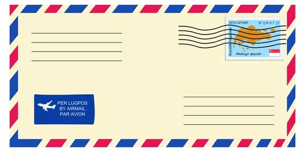 Brief mit Briefmarke — Stockvektor