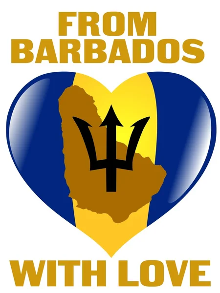 De Barbados com amor — Vetor de Stock