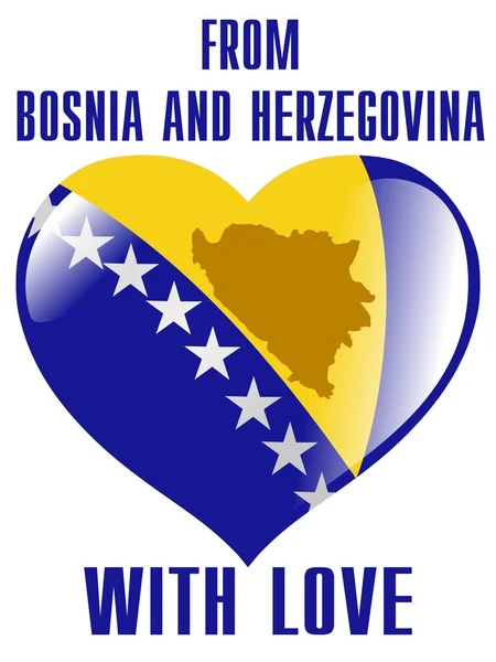 从波斯尼亚和黑塞哥维那与爱 — 图库矢量图片