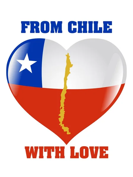Desde Chile con amor — Archivo Imágenes Vectoriales
