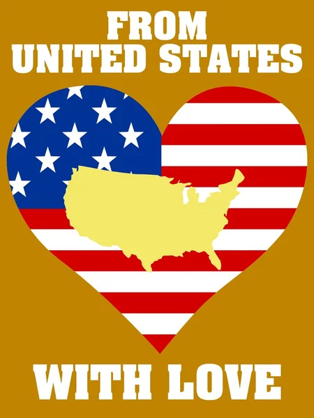 Dos Estados Unidos com amor —  Vetores de Stock