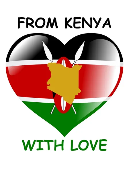 Ile aşk--dan Kenya — Stok Vektör