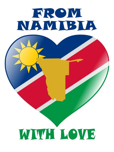 Ile aşk--dan Namibya — Stok Vektör
