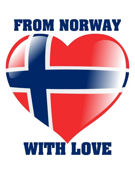 Din Norvegia cu dragoste — Vector de stoc