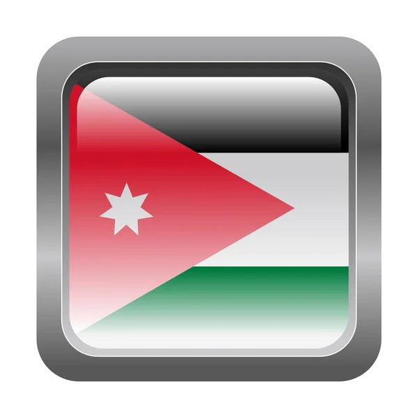 Knop met vlag van Jordanië — Stockvector