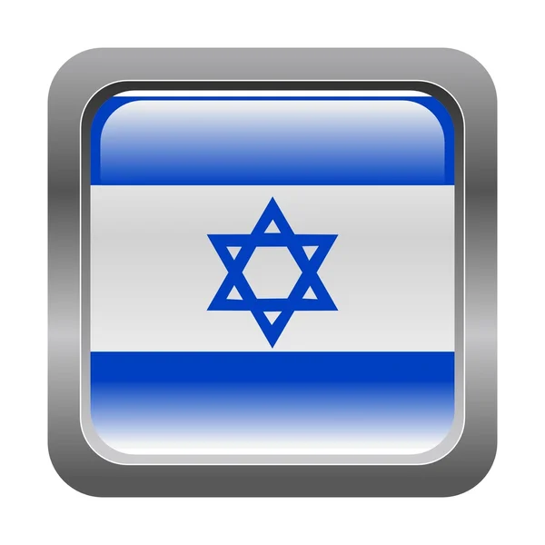 Przycisk z flagą Izraela — Wektor stockowy