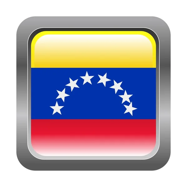 Button with flag of Venezuela — Stock Vector