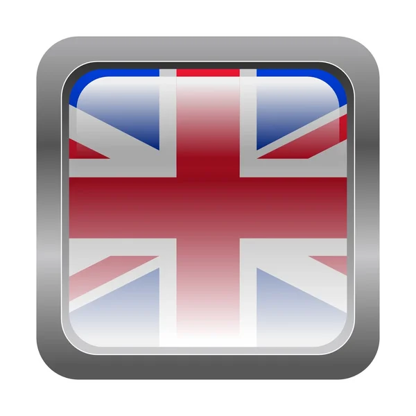 Botão com bandeira de Reino Unido —  Vetores de Stock