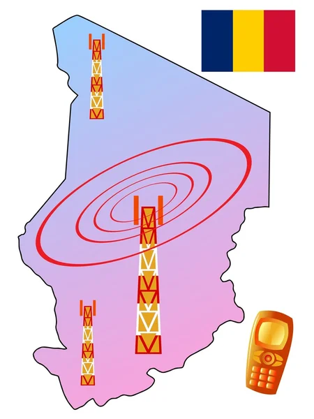 Mapa de conexão móvel — Vetor de Stock