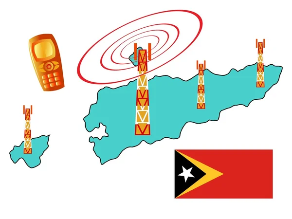 Mapa de conexão móvel — Vetor de Stock