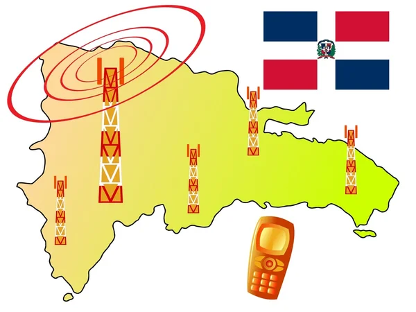 मोबाइल कनेक्शनचा नकाशा — स्टॉक व्हेक्टर