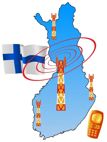 Mapa de conexão móvel — Vetor de Stock