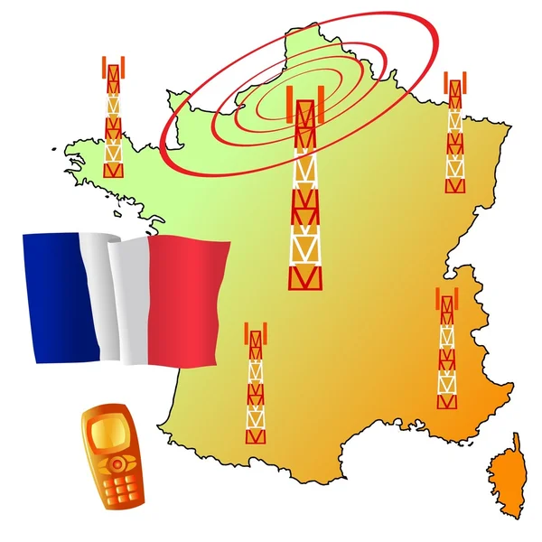 Mapa mobilního připojení — Stockový vektor