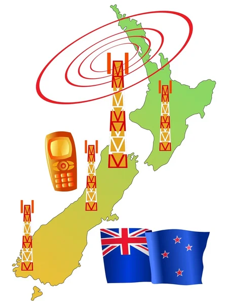 Map of mobile connection — Stock Vector