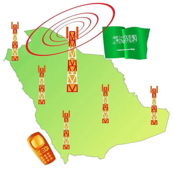 Map of mobile connection — Stock Vector