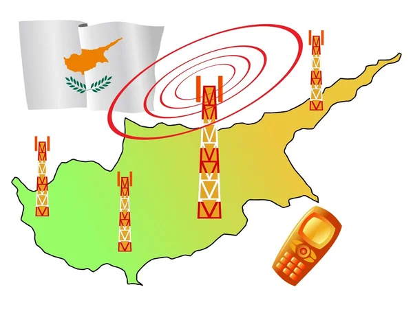 Mapa połączenia mobilnego — Wektor stockowy