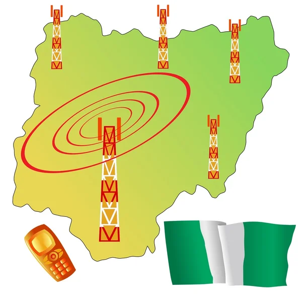 Mappa del collegamento mobile — Vettoriale Stock