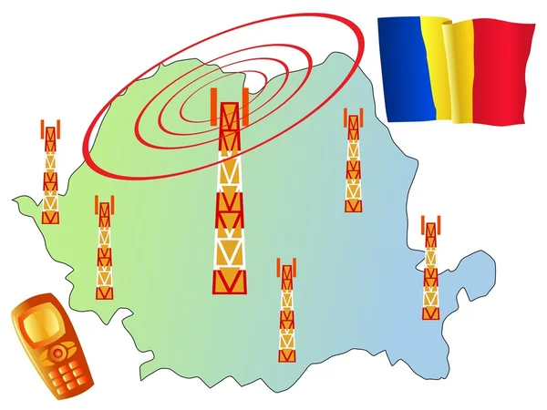 Map of mobile connection — Stock Vector