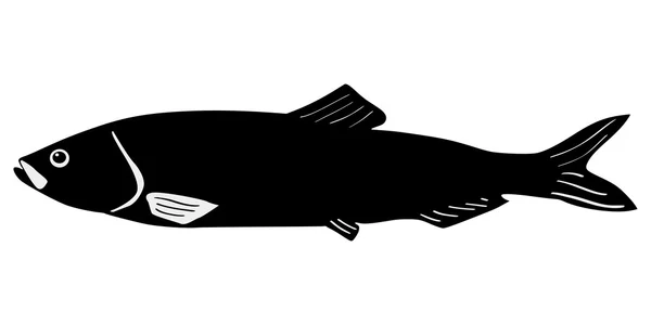 Silhouette des Fisches — Stockvektor