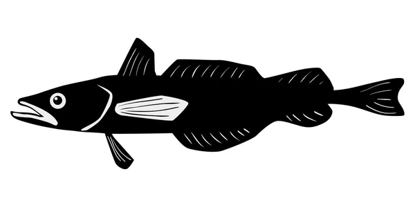 Silhuett av fisk — Stock vektor