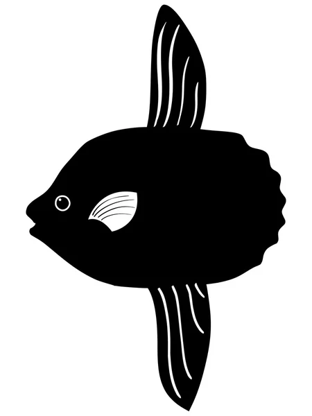 Silueta de pescado — Vector de stock