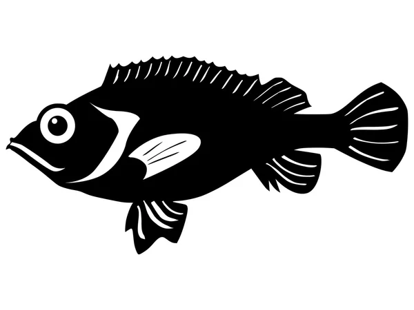 Silueta de pescado — Vector de stock