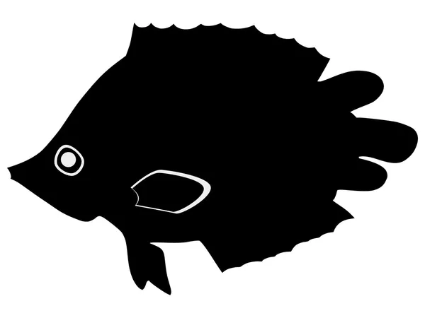 Silhouette des Fisches — Stockvektor