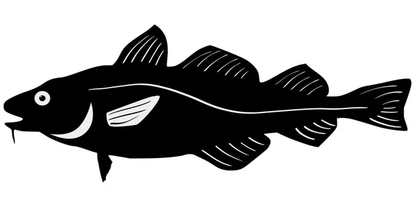 Silueta de bacalao — Vector de stock