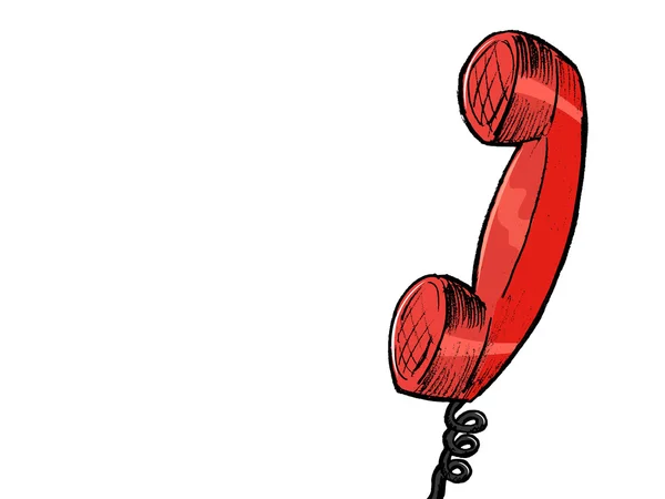Красный винтажный телефон — стоковый вектор