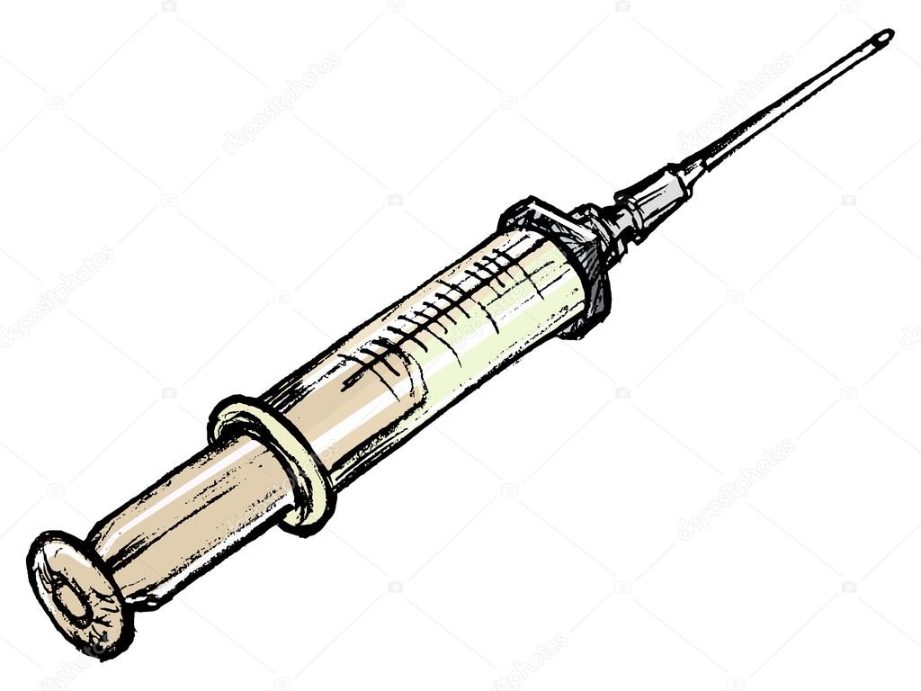 syringe, vector image