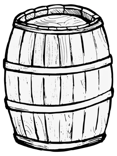 Viejo barril de madera — Vector de stock