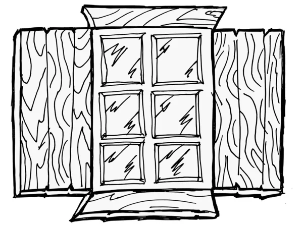 老木窗口 — 图库矢量图片
