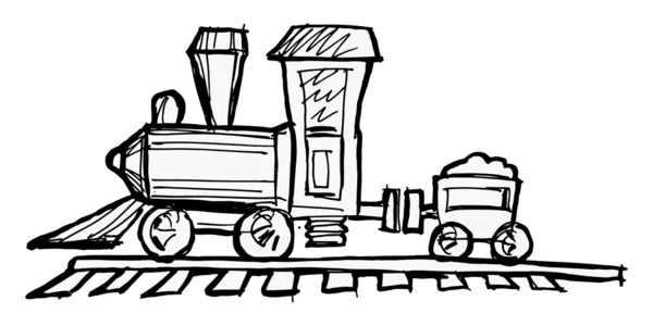 Tren de motor de vapor de juguete — Vector de stock