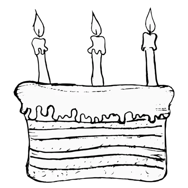 Pastel de cumpleaños — Vector de stock