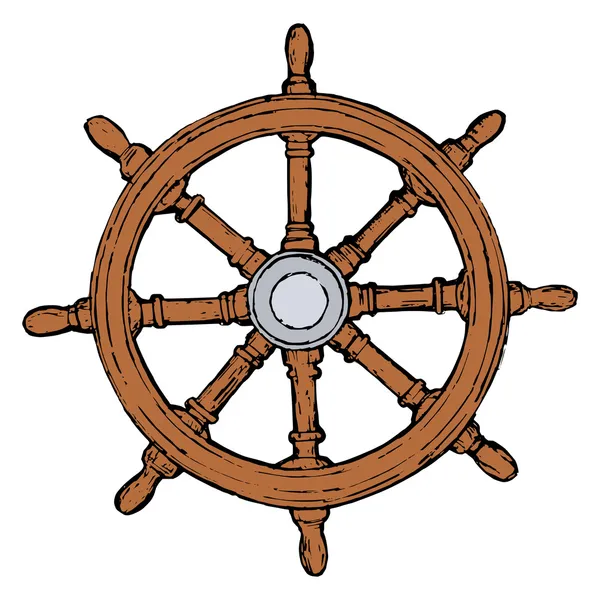 Ship steering wheel — Stock Vector