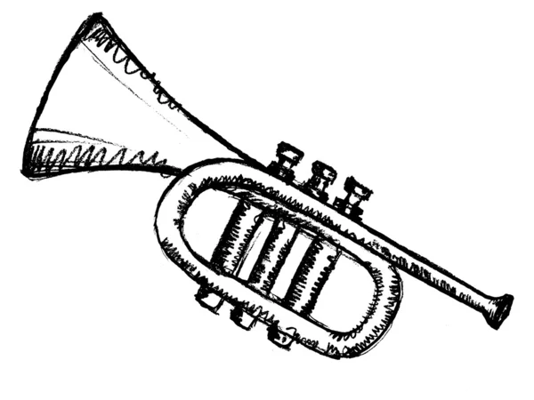 Horn, Musikinstrument — Stockvektor