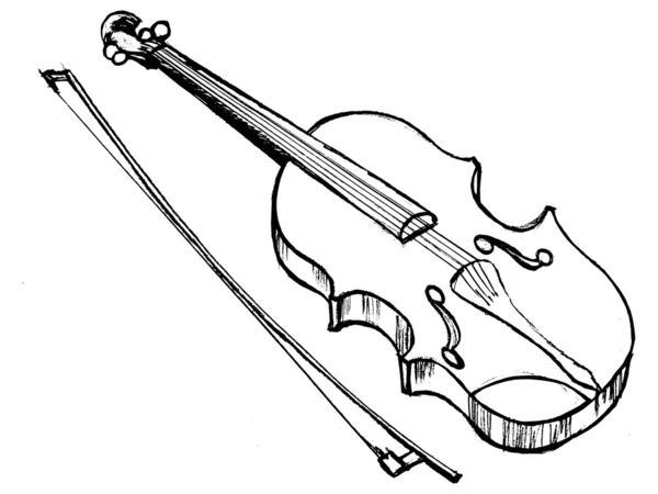 Violín, instrumento musical — Vector de stock