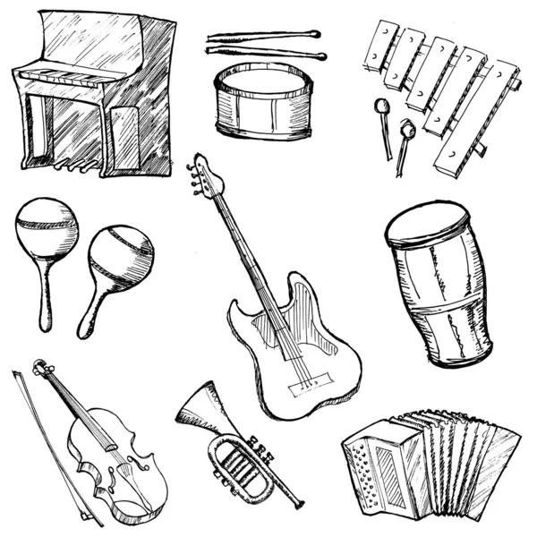 Set of musical instruments — Stock Vector