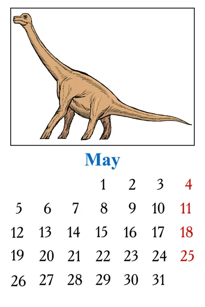 Calendario, mayo de 2014 — Archivo Imágenes Vectoriales