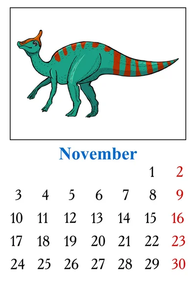 Kalender, November 2014 - Stok Vektor